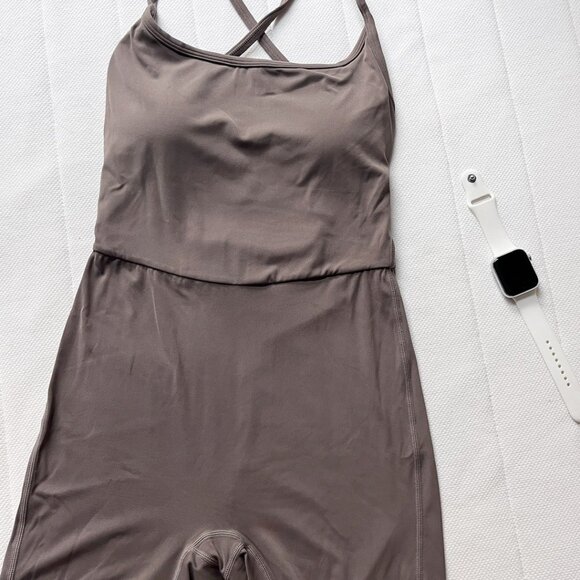 Strappy Backless One Piece Bodycon Romper in Brown Size Small - Picture 3 of 4